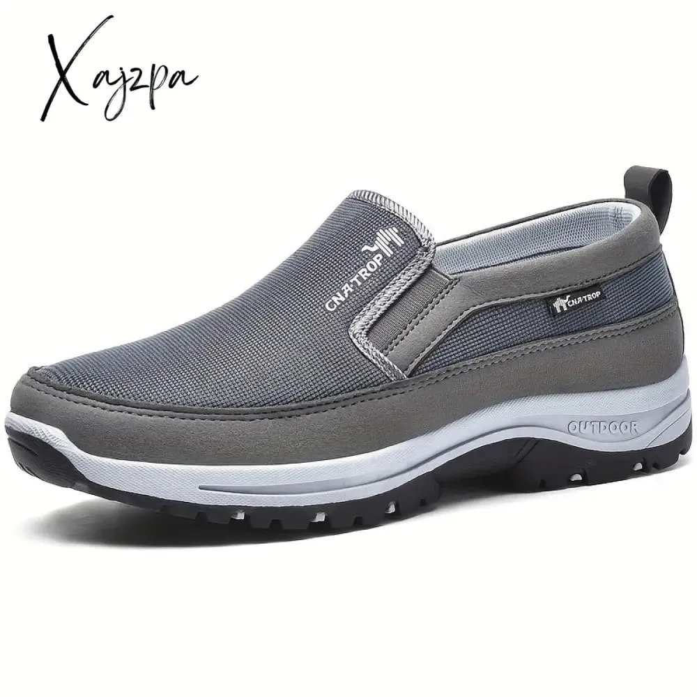 Mens Breathable Athletic Slip-on Sneakers - Comfort Walking Shoes for Everyday Leisure