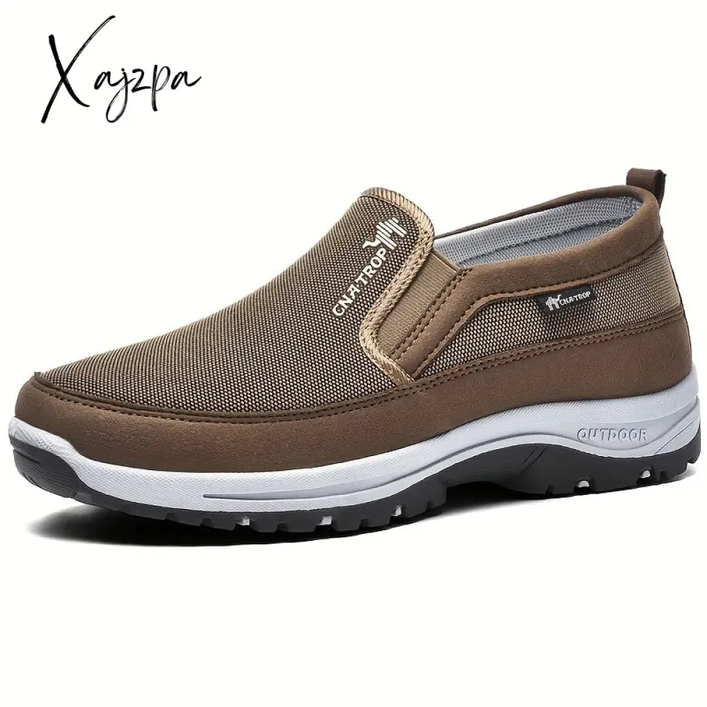 Mens Breathable Athletic Slip-on Sneakers - Comfort Walking Shoes for Everyday Leisure