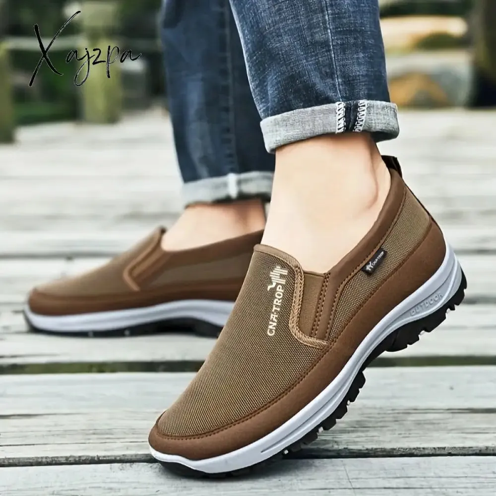 Mens Breathable Athletic Slip-on Sneakers - Comfort Walking Shoes for Everyday Leisure