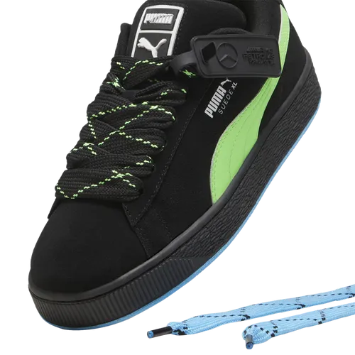 Men's Puma MAPF1 Suede XL Shoes - Black/Neon Green/Blue