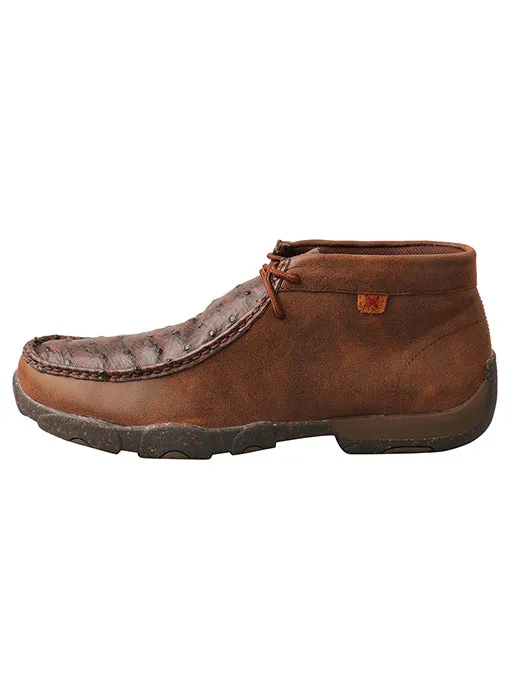 Men's Twisted X Brown Ostrich Driving Moc