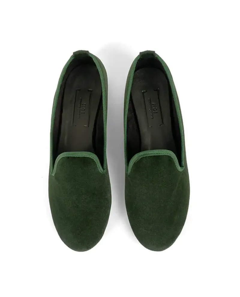 Moi London Forest Green Loafer Shoes