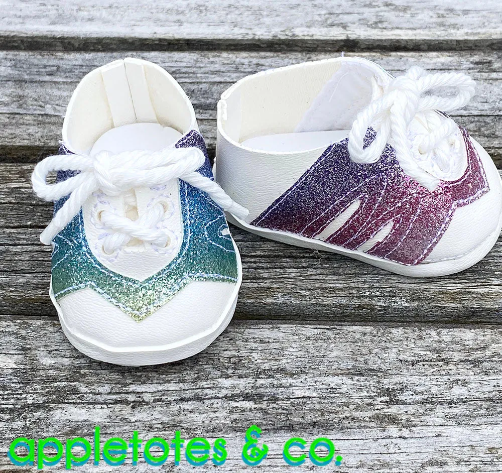 Morgan Leather Sneakers ITH Embroidery Pattern for 18 Inch Dolls