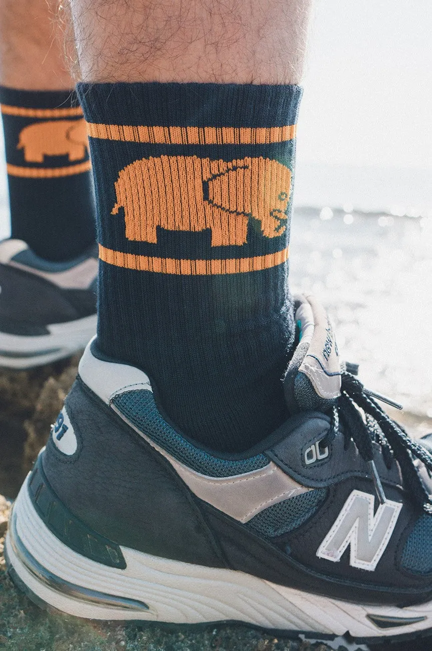 Navy Bamboo Athletic Socks