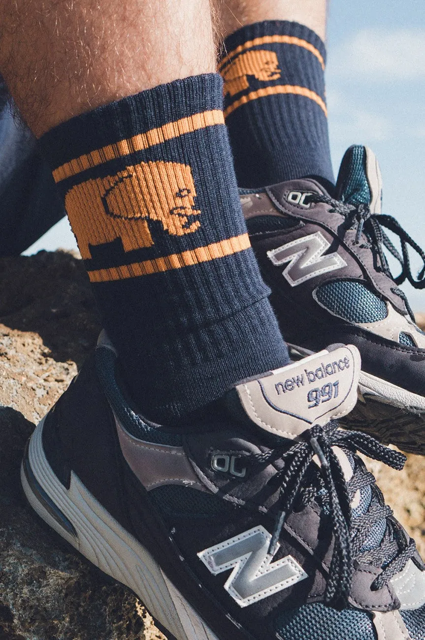 Navy Bamboo Athletic Socks