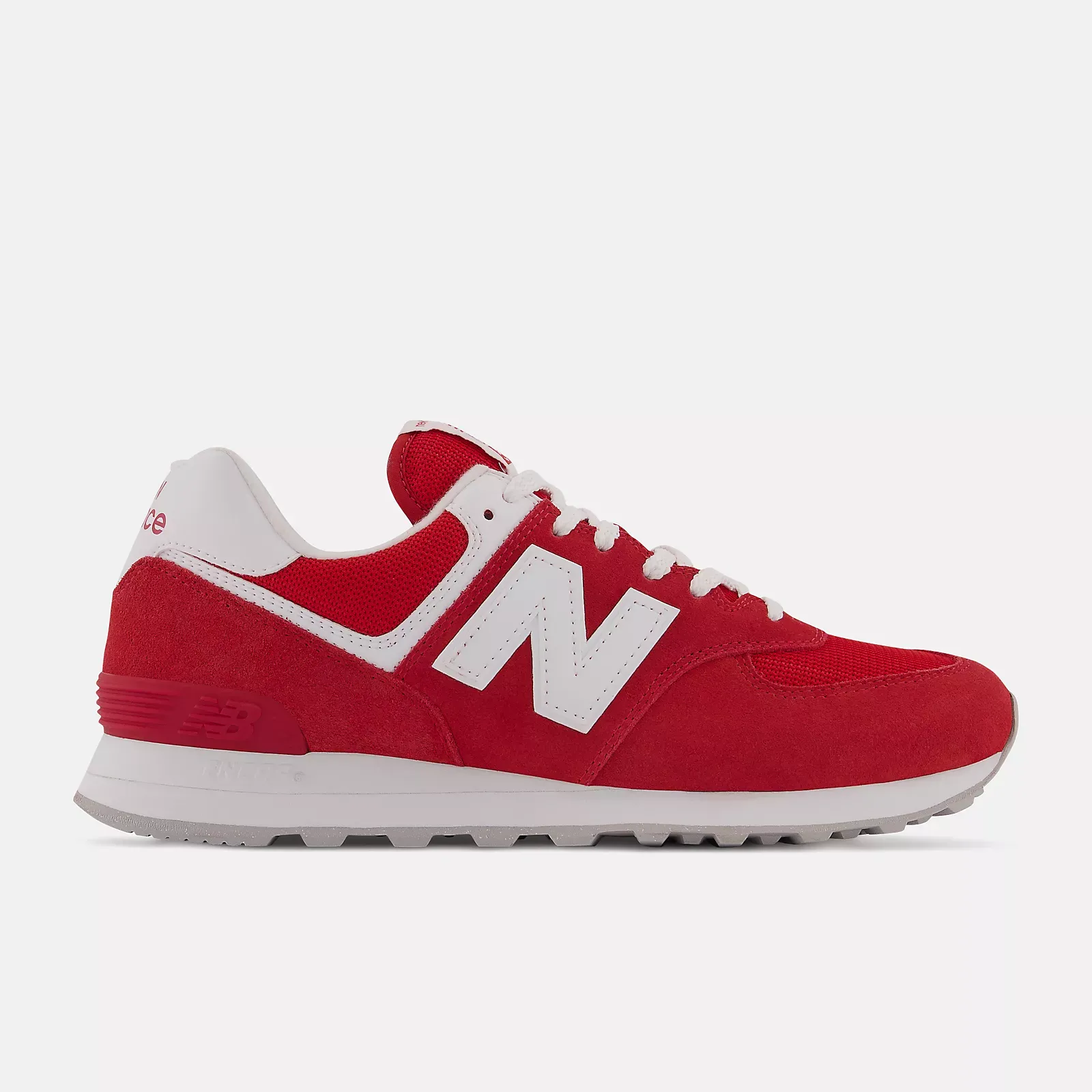 New Balance Men's 574 Shoes - Red / White