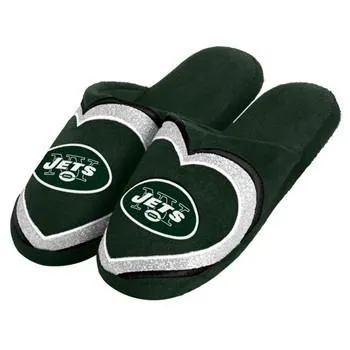 New York Jets Womens Glitter Slide Slipper