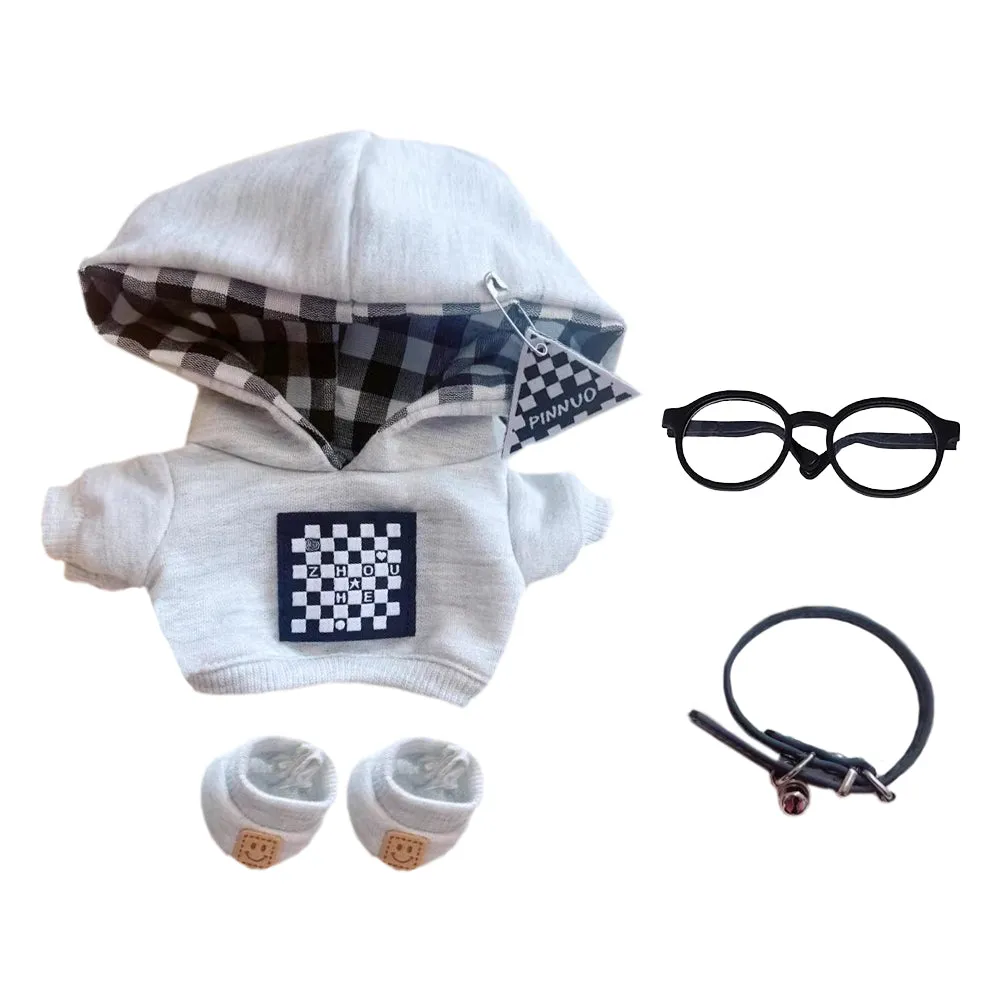 niannyyhouse 10cm-15cm 20cm Plush Doll Clothes Coat Shoes Glasses Necklace Stuffed Toy Dressup