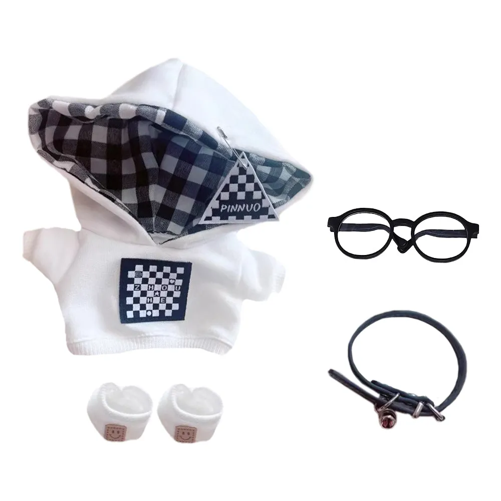 niannyyhouse 10cm-15cm 20cm Plush Doll Clothes Coat Shoes Glasses Necklace Stuffed Toy Dressup