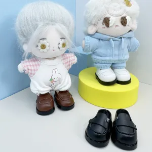 niannyyhouse 10cm Plush Doll Small Leather Shoes Length 3.8cm Plushie Doll Accessories Dress Up