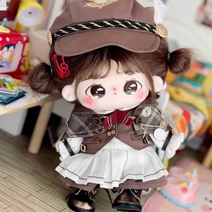 niannyyhouse 20cm Plush Doll Clothes Hat Shawl Dress Shirt Pants Vest Bow Tie Shoes Accessories Plaid Suit 8in Doll Dress Up