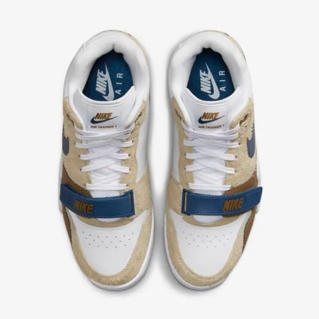 Nike Men's Air Trainer 1 Mid Shoes -  Limestone / Ale Brown / White / Valerian Blue