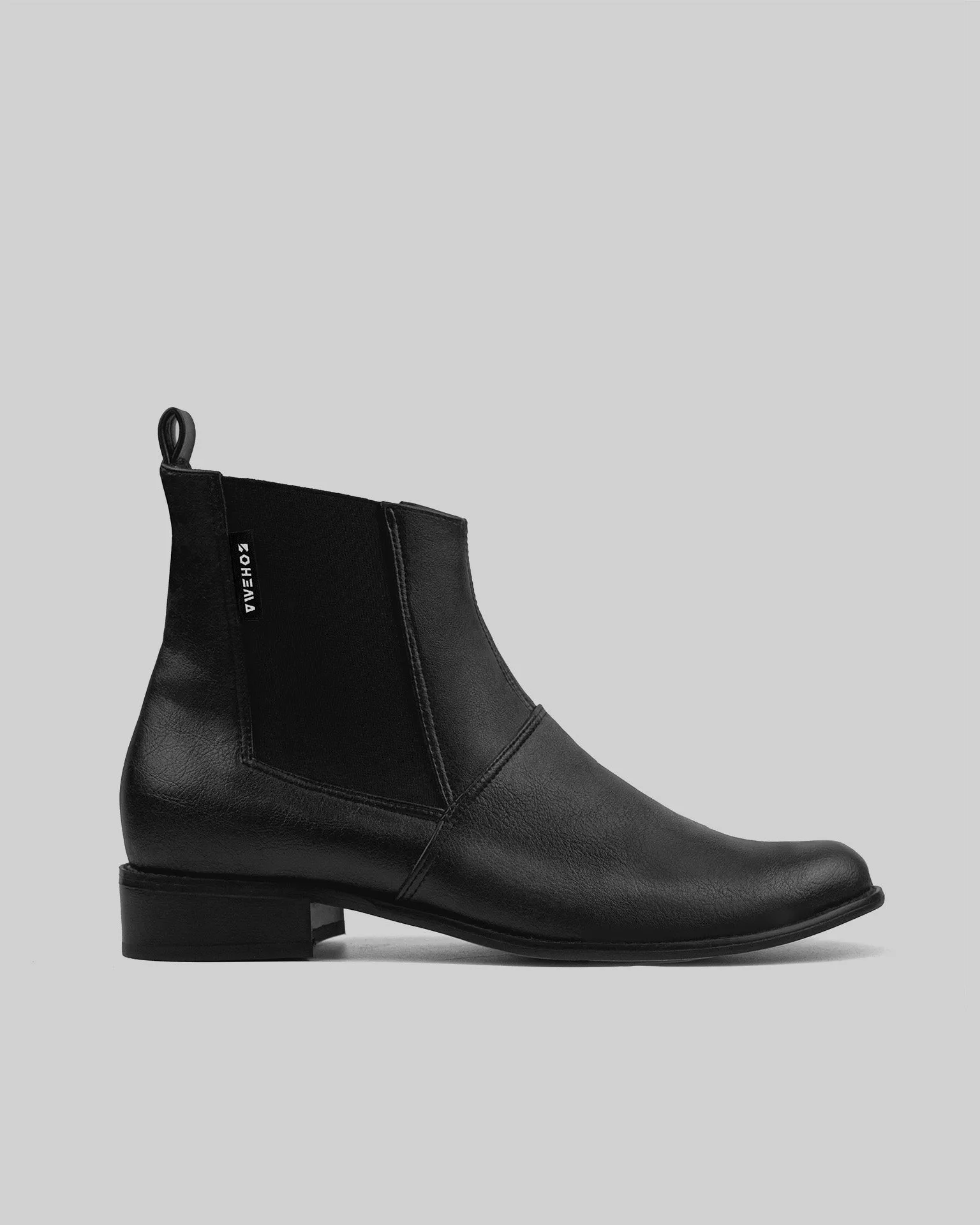 No. 2 Women's Chelsea Grape Leather Vegan Boots | Black