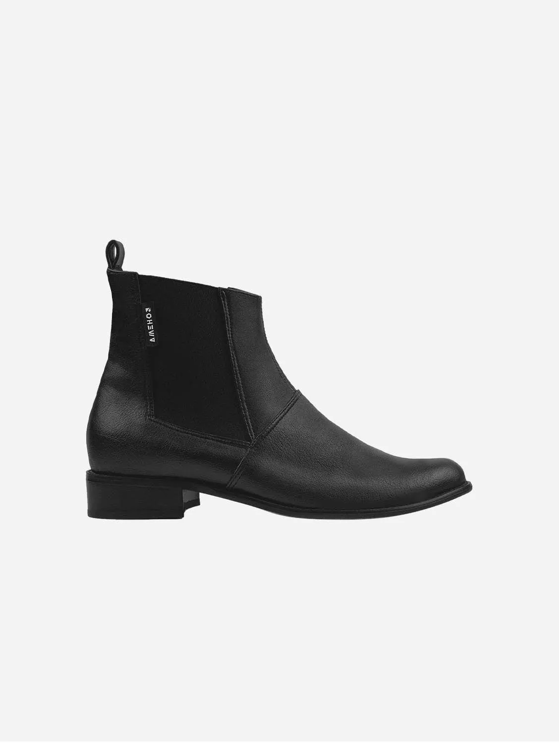 No. 2 Women's Chelsea Grape Leather Vegan Boots | Black