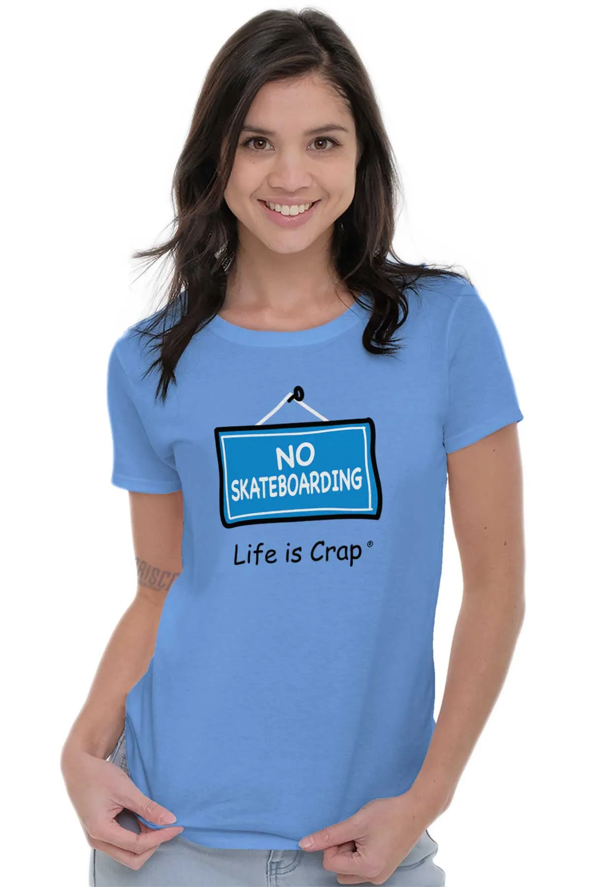 No Skateboarding Ladies T-Shirt