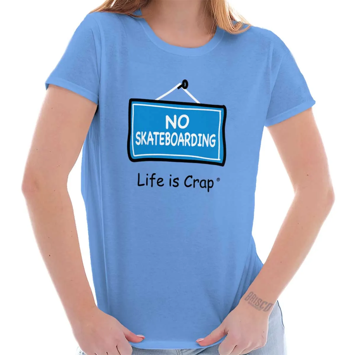 No Skateboarding Ladies T-Shirt