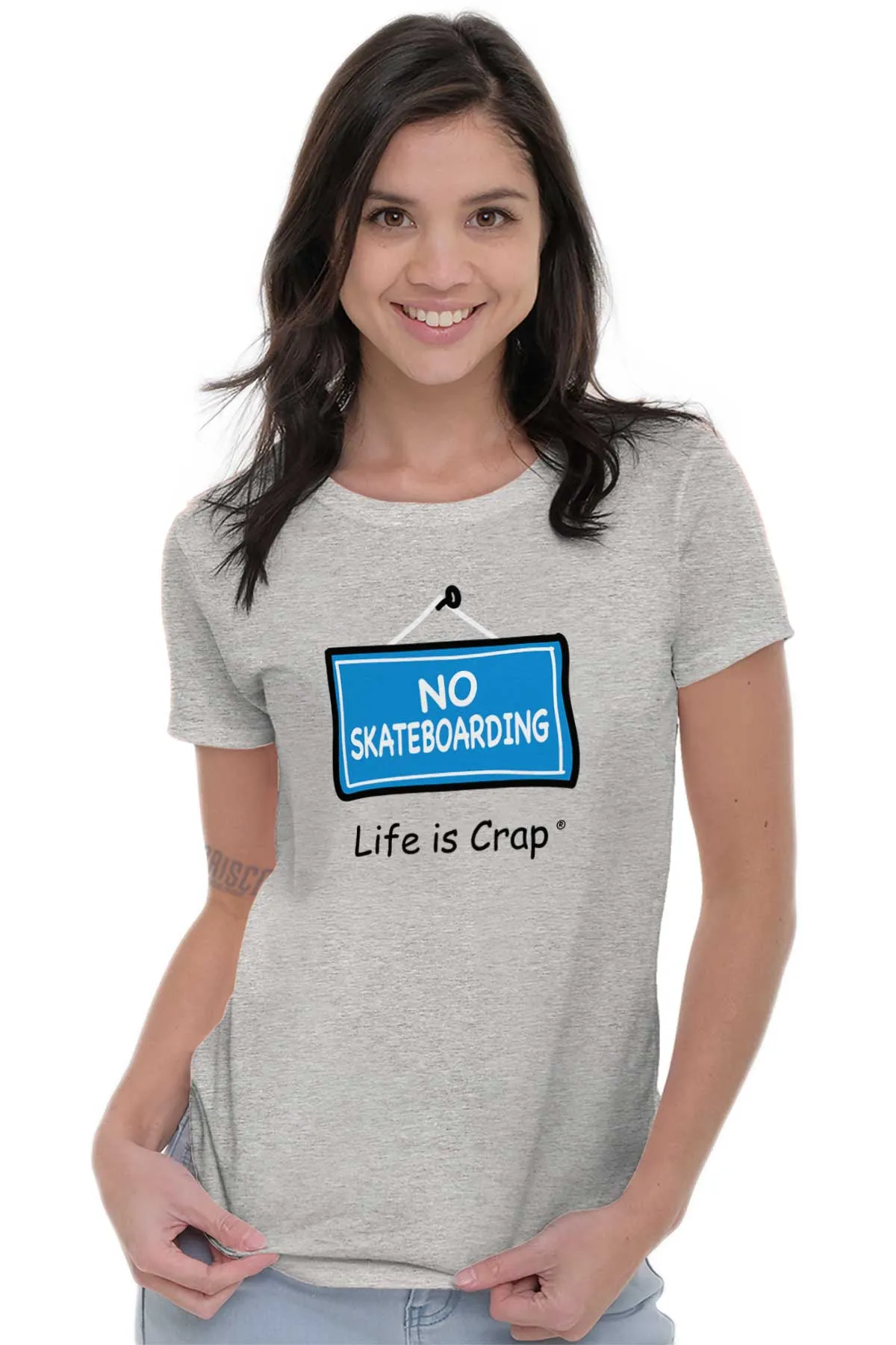 No Skateboarding Ladies T-Shirt