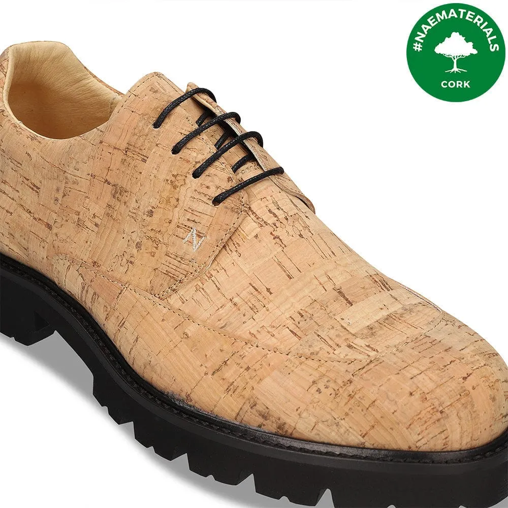 Nolan Men's Vegan Cork Derby Shoes | Brown