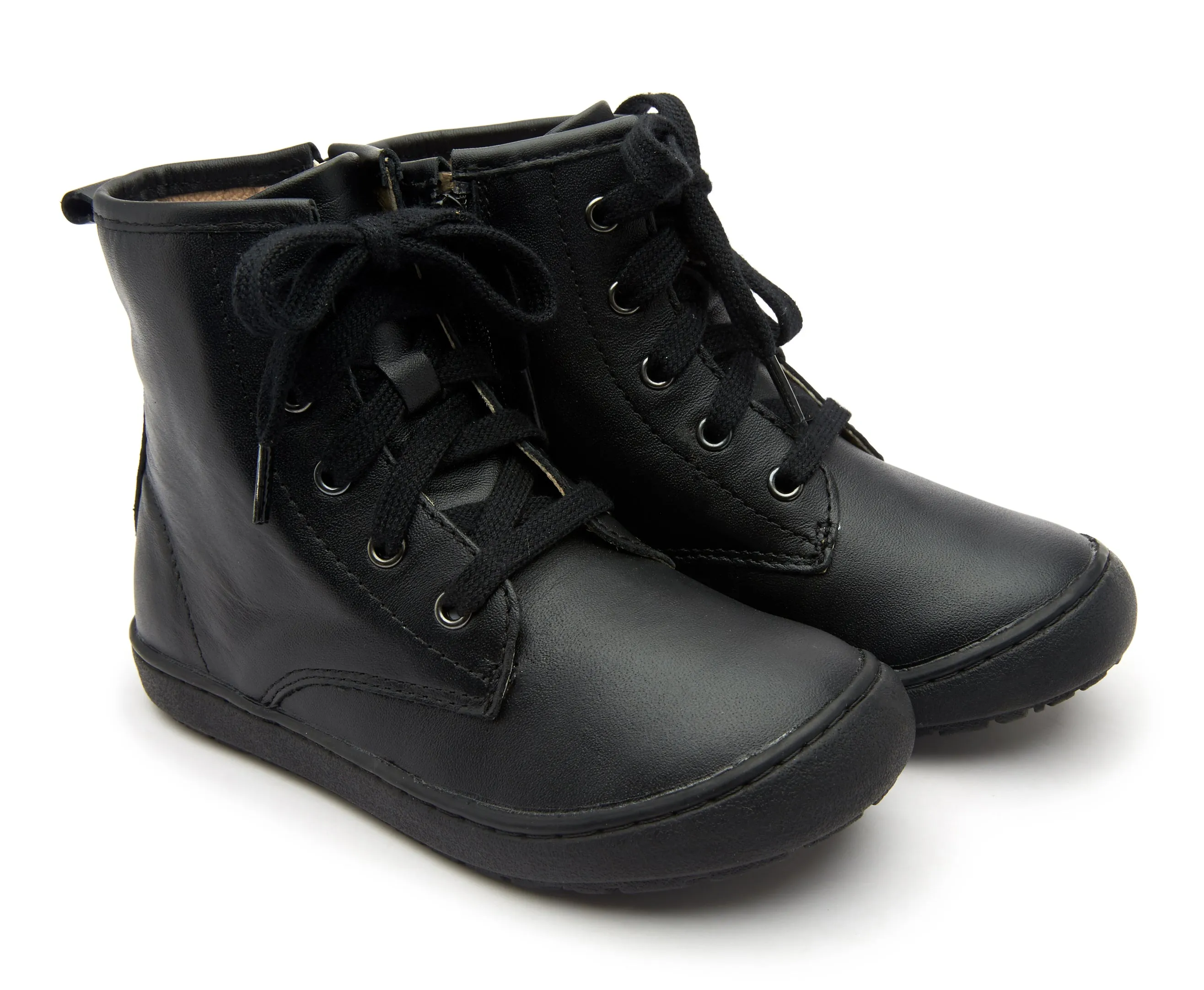 Old Soles Girl's and Boy's 9005 Swagger High Top Lace Sneaker Boots - Matte Black