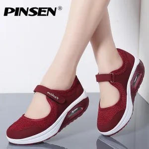 PINSEN 2019 Summer Fashion Women Flat Platform Shoes Woman