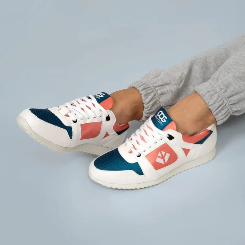 Raven Women's Vegan Sneakers | Coral & Blue