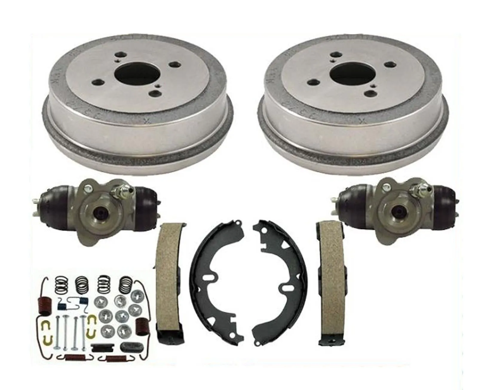 Rear Brake Drums Shoes Spring Kit Wheel Cylinder For Corolla 1994-2002 Non-ABS