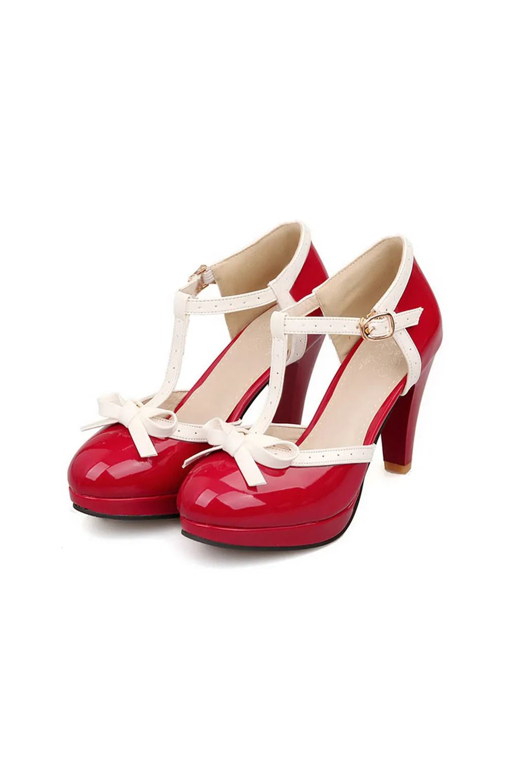 Retro Bow High Heel Shoes