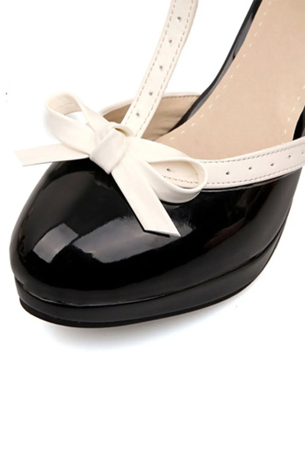 Retro Bow High Heel Shoes