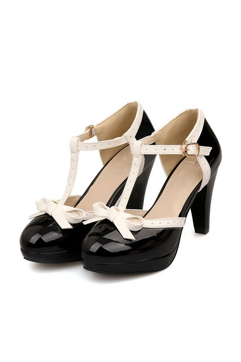 Retro Bow High Heel Shoes