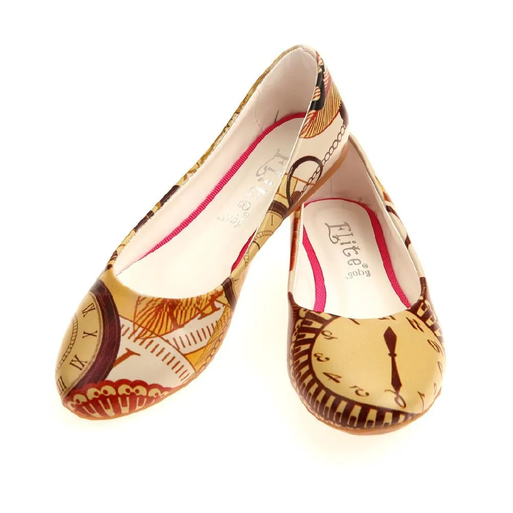 Retro Clock Ballerinas Shoes 1011