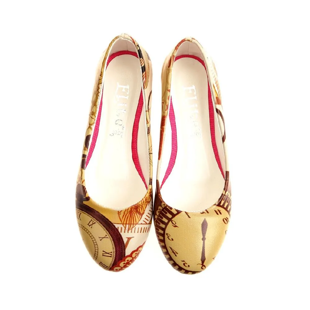 Retro Clock Ballerinas Shoes 1011