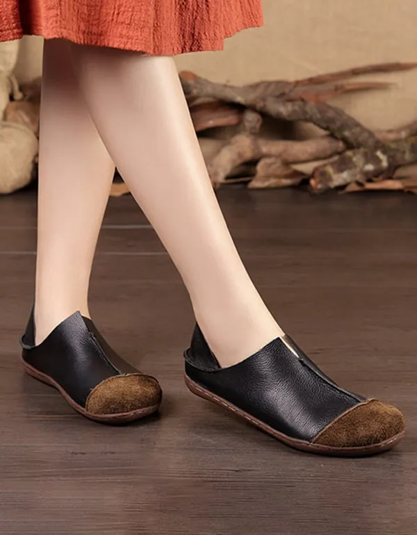 Retro Leather Women's Handmade Comfortable Flat Shoes