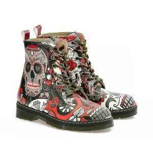 Rose Eyes Skull Long Boots AMAR108