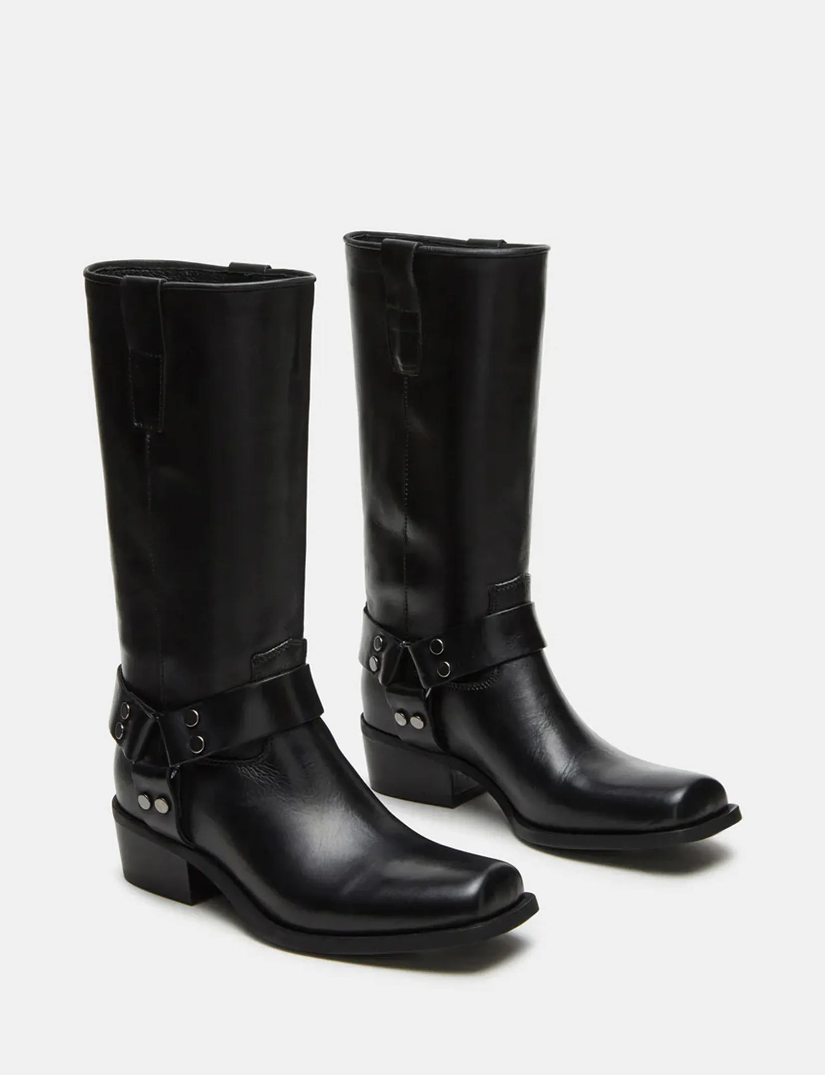 Ruskin Square Boot, Black Leather