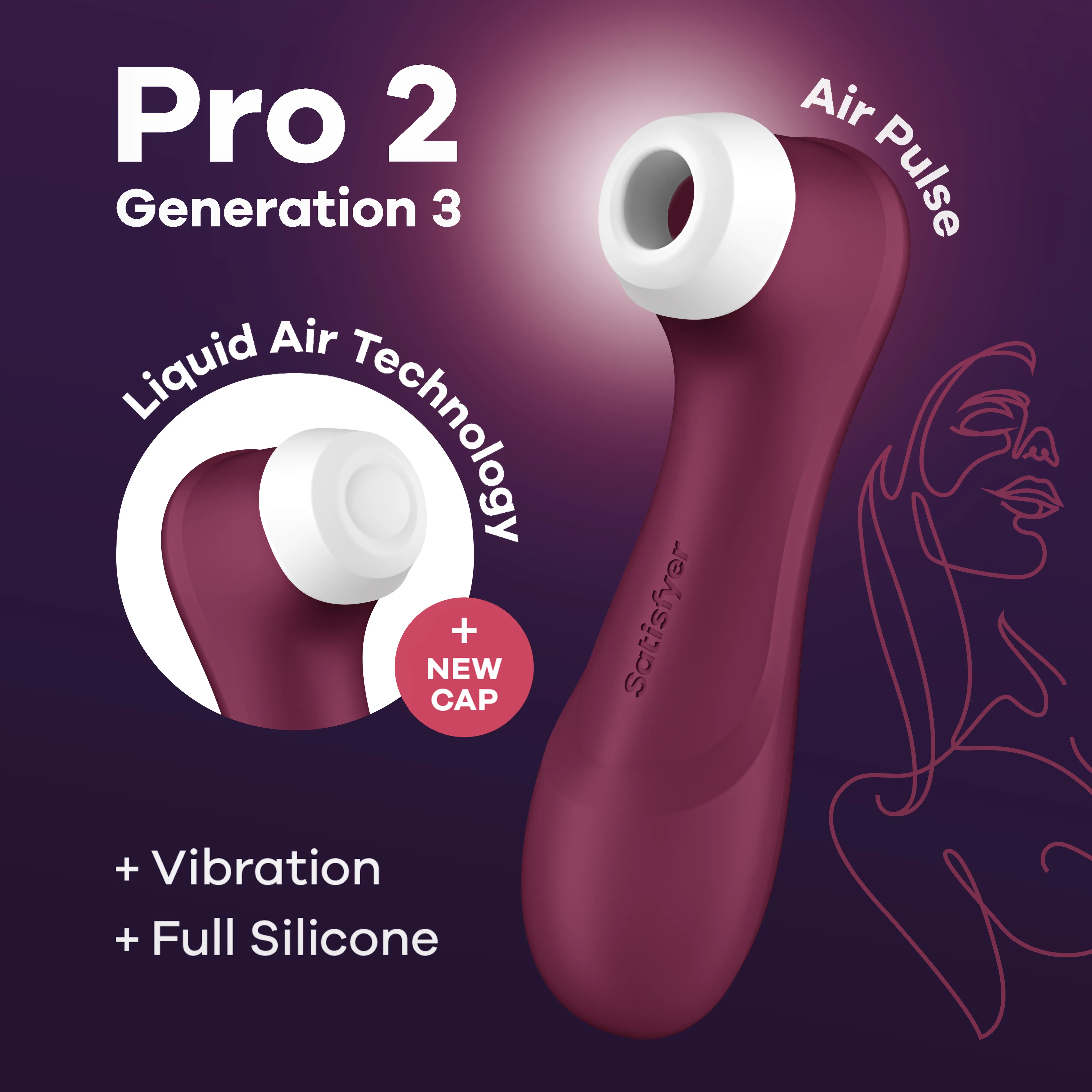 Satisfyer Pro 2 Liquid Air Technology Clitoral Stimulator With Bluetooth App