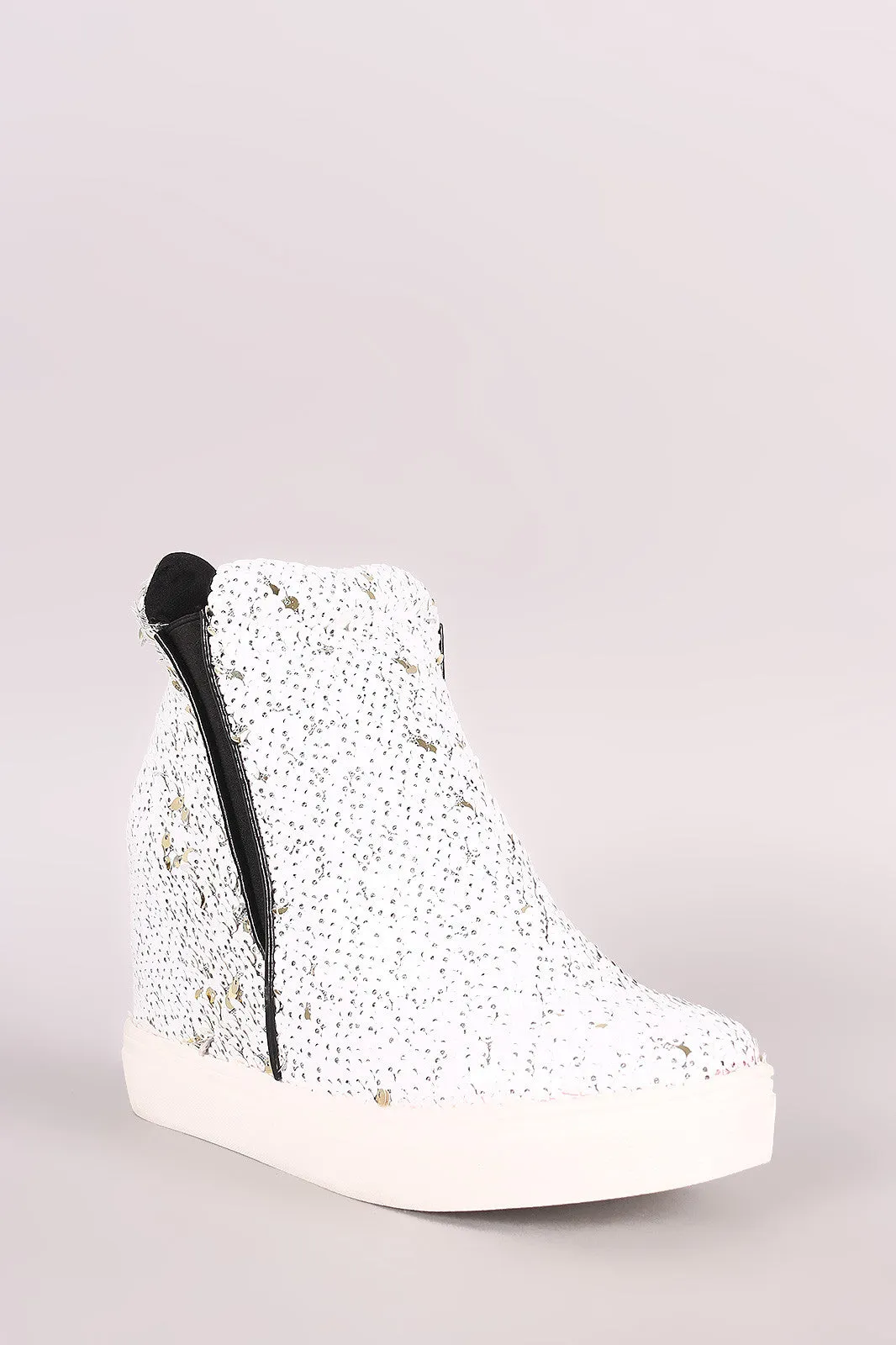 Sequin High Top Wedge Sneaker