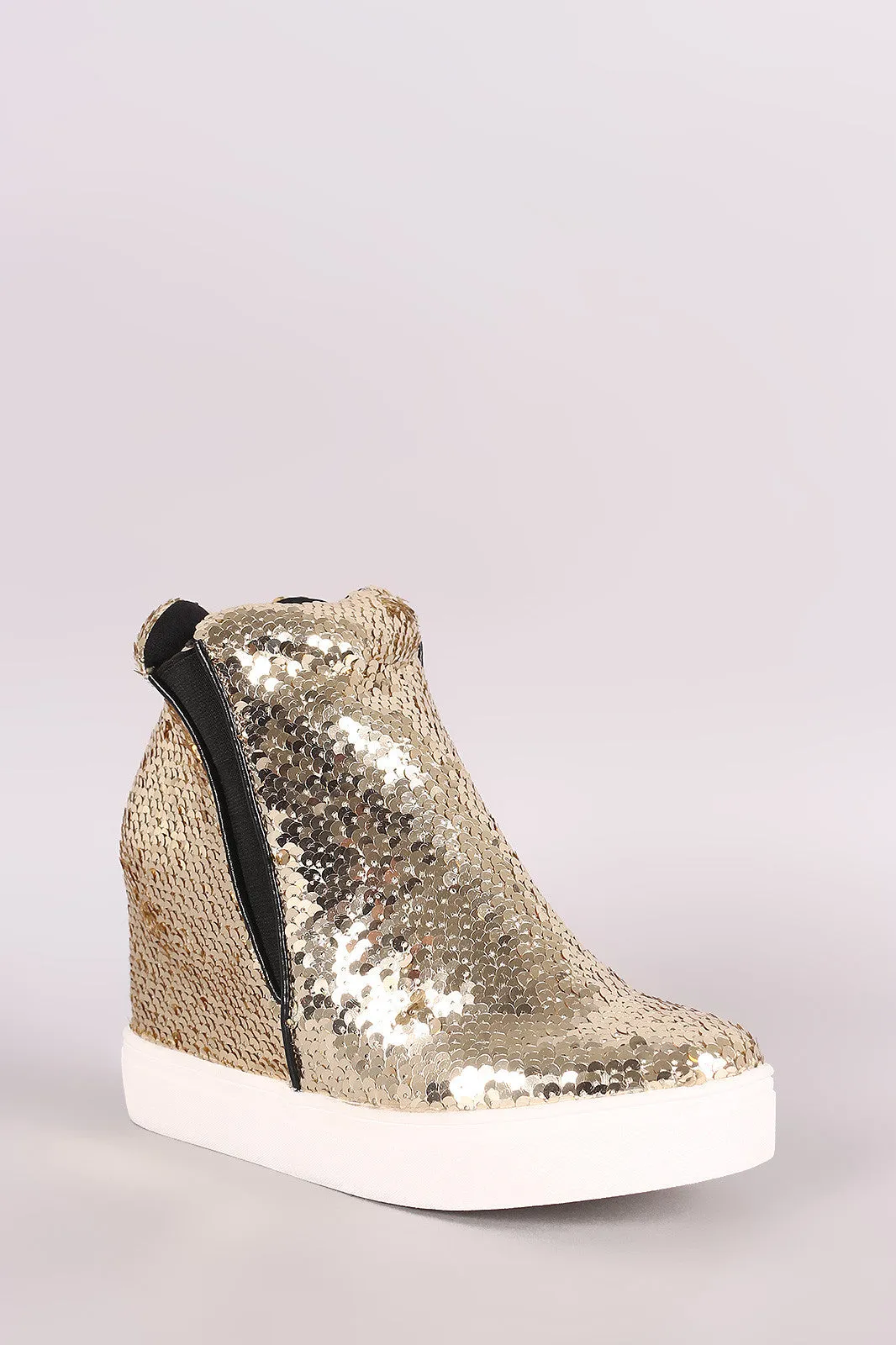 Sequin High Top Wedge Sneaker