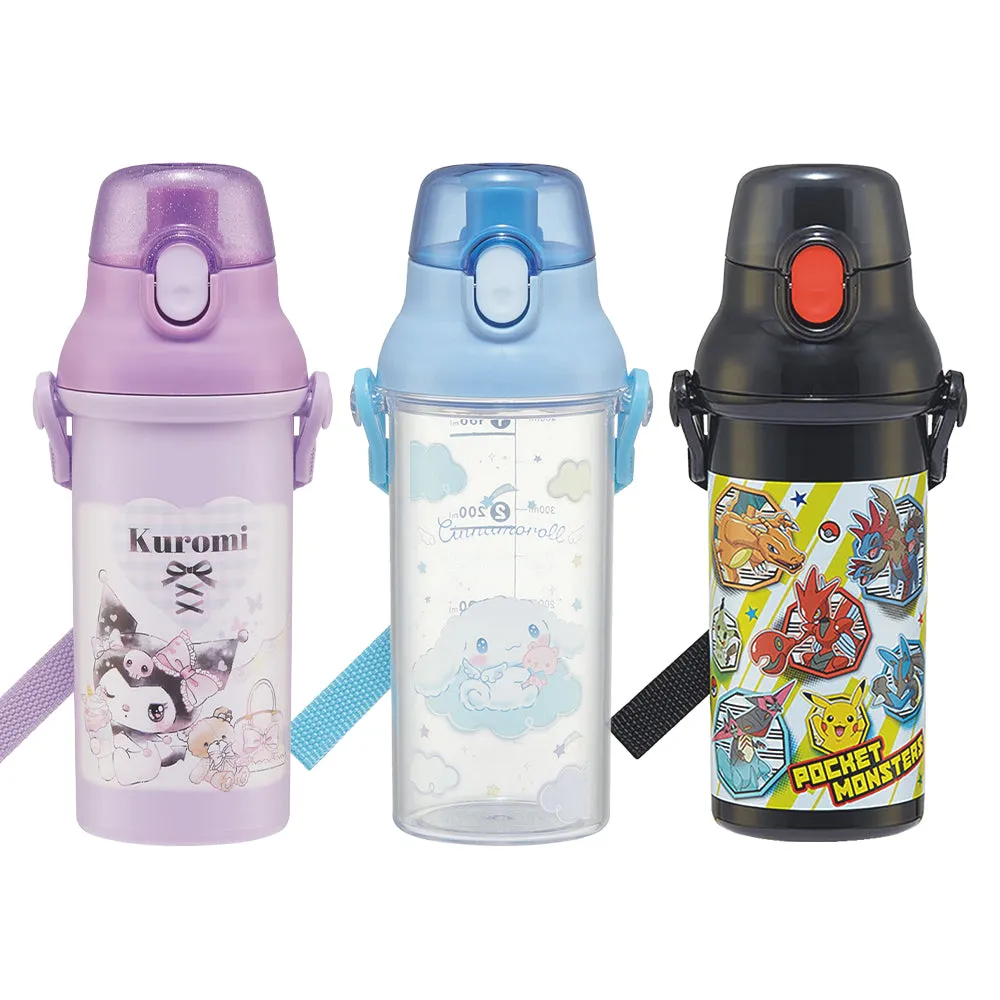 Skater Collaboration One Touch Water Bottle 480ml Direct Drinking Bottle Children Toddler Skater Straw Bottle Antibacterial Dishwasher Safe Made in Japan