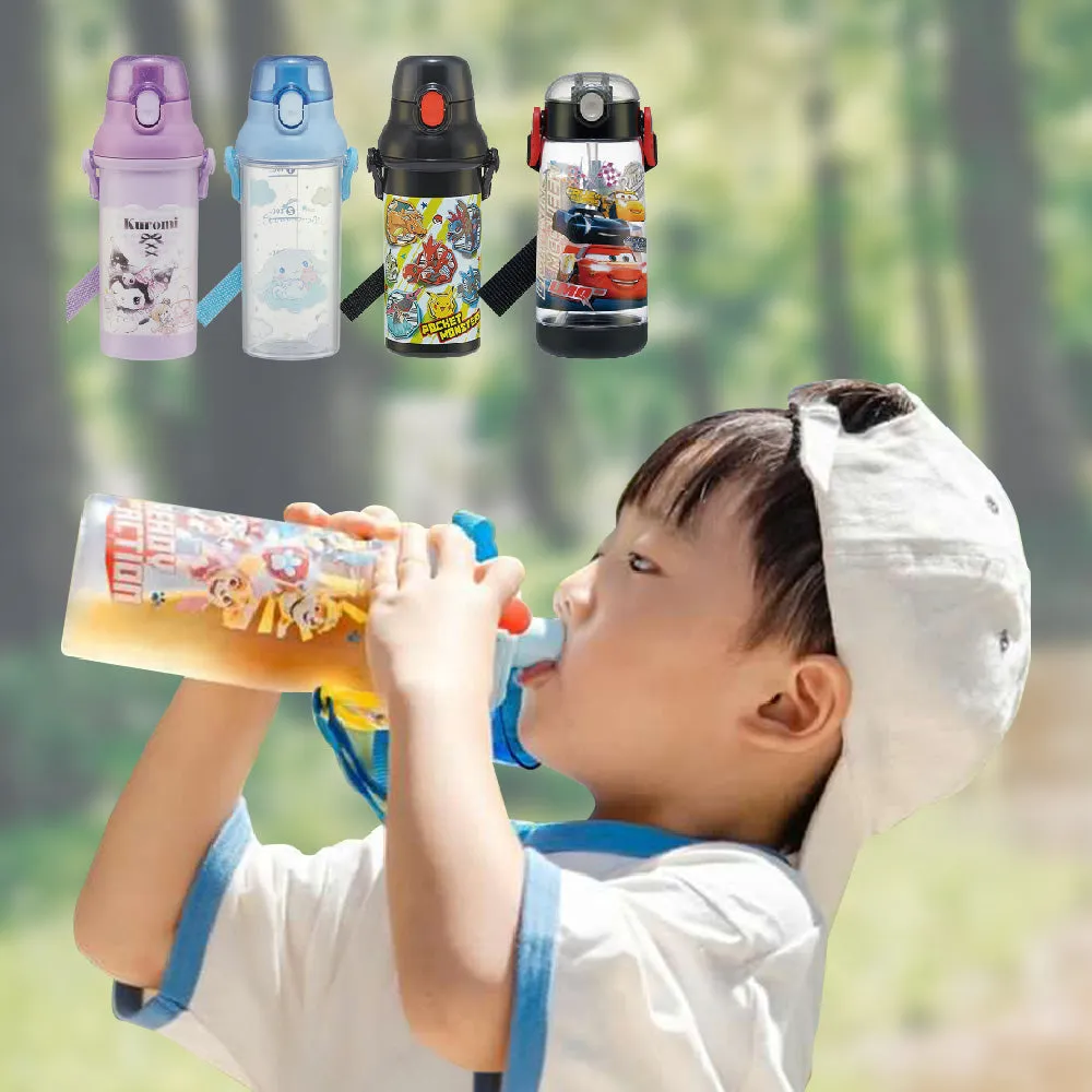 Skater Collaboration One Touch Water Bottle 480ml Direct Drinking Bottle Children Toddler Skater Straw Bottle Antibacterial Dishwasher Safe Made in Japan