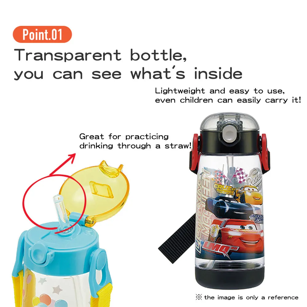 Skater Collaboration One Touch Water Bottle 480ml Direct Drinking Bottle Children Toddler Skater Straw Bottle Antibacterial Dishwasher Safe Made in Japan