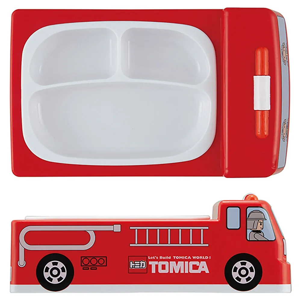 Skater Tomica Lunch Tray Fire Truck Police Car Microwave Dishwasher Removable Dividers Antibacterial Treatment Kids Lunch Boys Gift