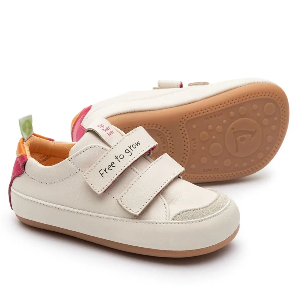 Tip Toey Joey Girl's Bossy Play Sneakers - Tapioca / Tangerine / Pitaya Pink