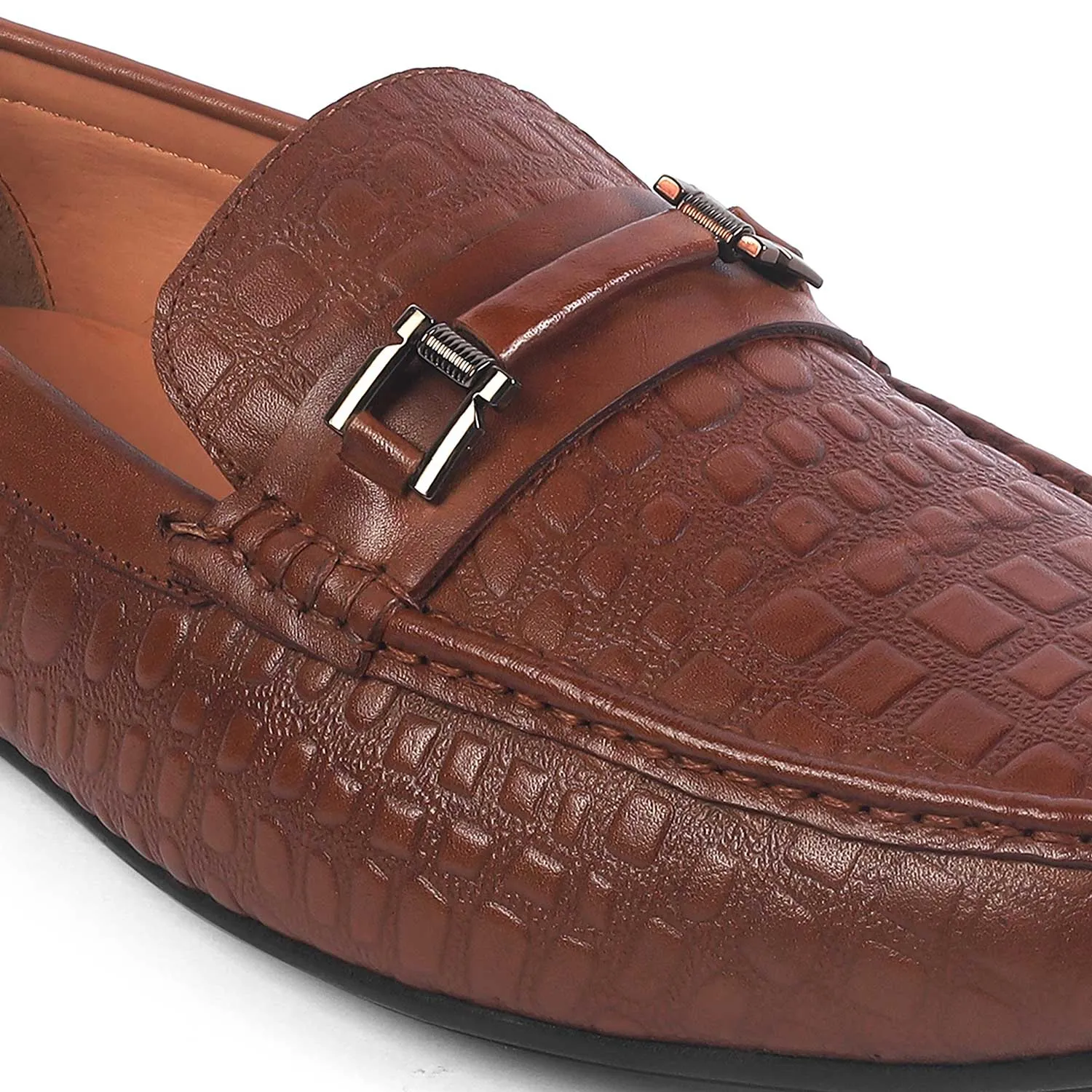 Tresmode Camil Tan Men's Leather Driving Loafers