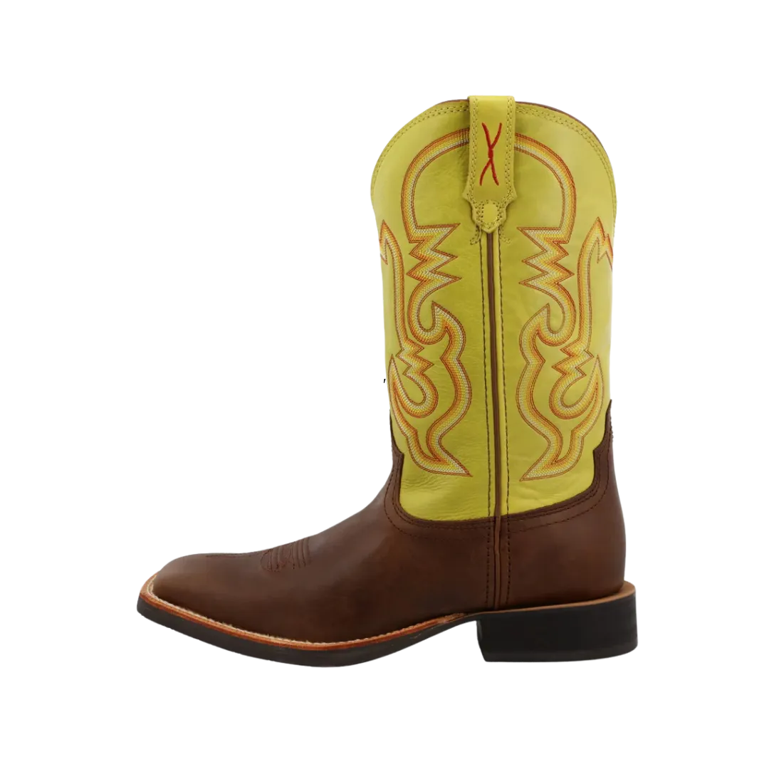 Twisted X Men's 12" Ruff Stock Western Peanut/Lime Square Toe