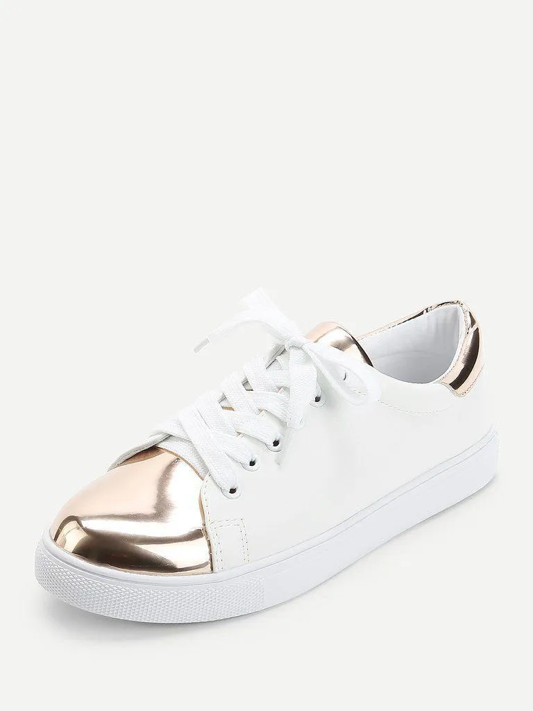 Two Tone Round Toe Sneakers