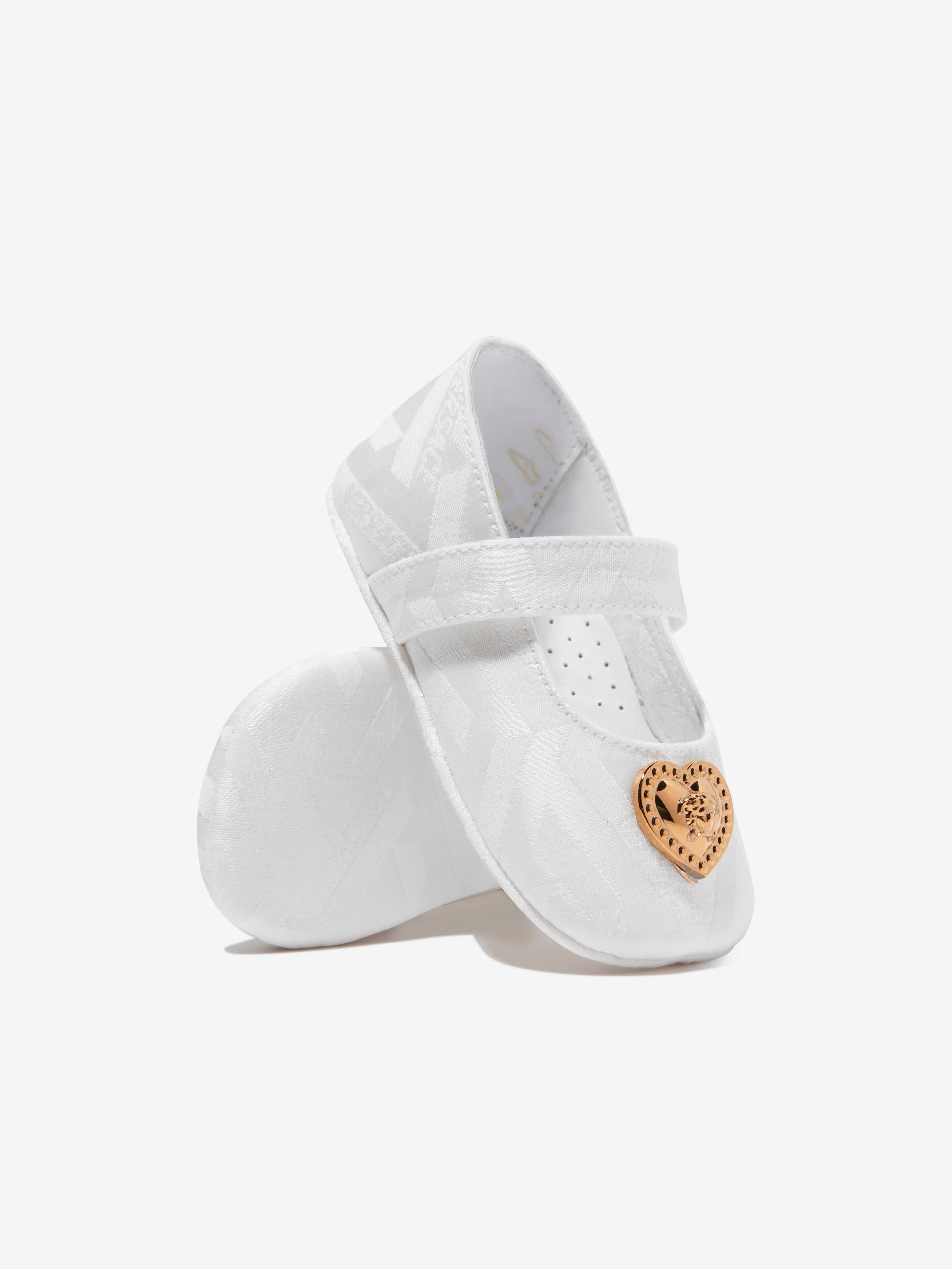 Versace Baby Girls Leather Shoes in White