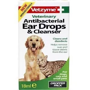 Vetzyme Antibacterial Eardrops & Cleanser 18ml