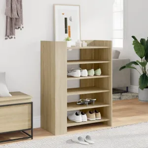 vidaXL Shoe Cabinet Sonoma Oak 74.5x37.5x100 cm Engineered Wood