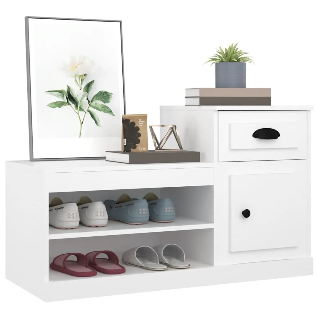 vidaXL Shoe Cabinet White 100x42x60 cm Engineered Wood