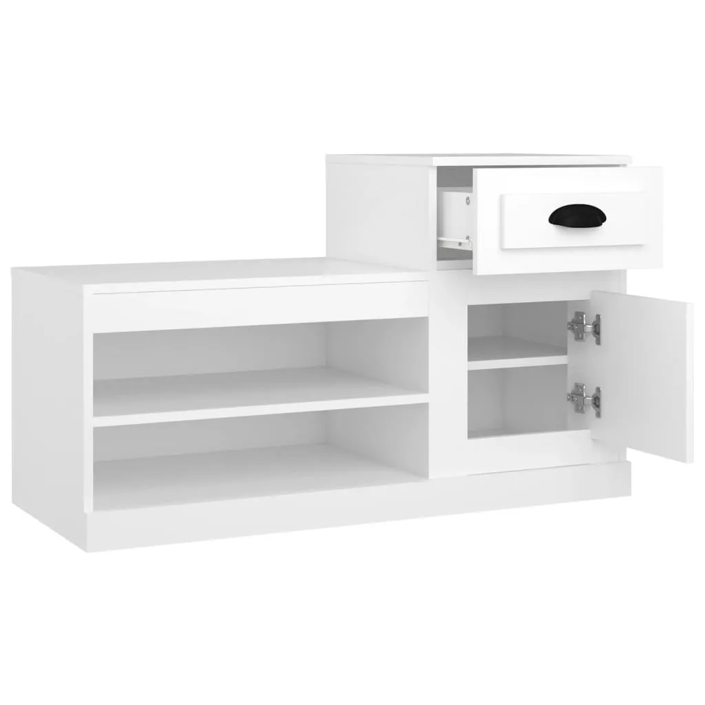 vidaXL Shoe Cabinet White 100x42x60 cm Engineered Wood